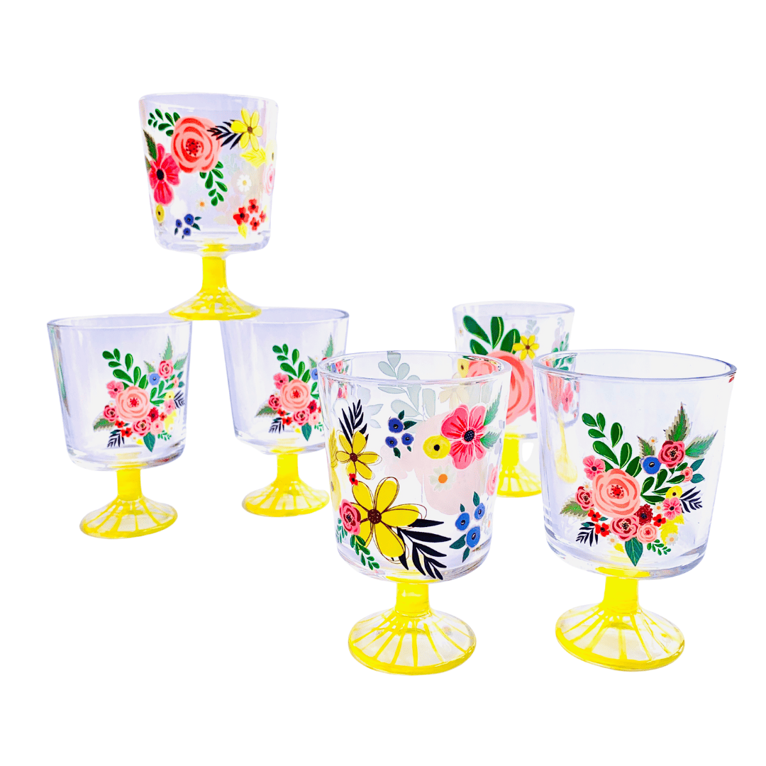 Set de copas pedestal Bouquet