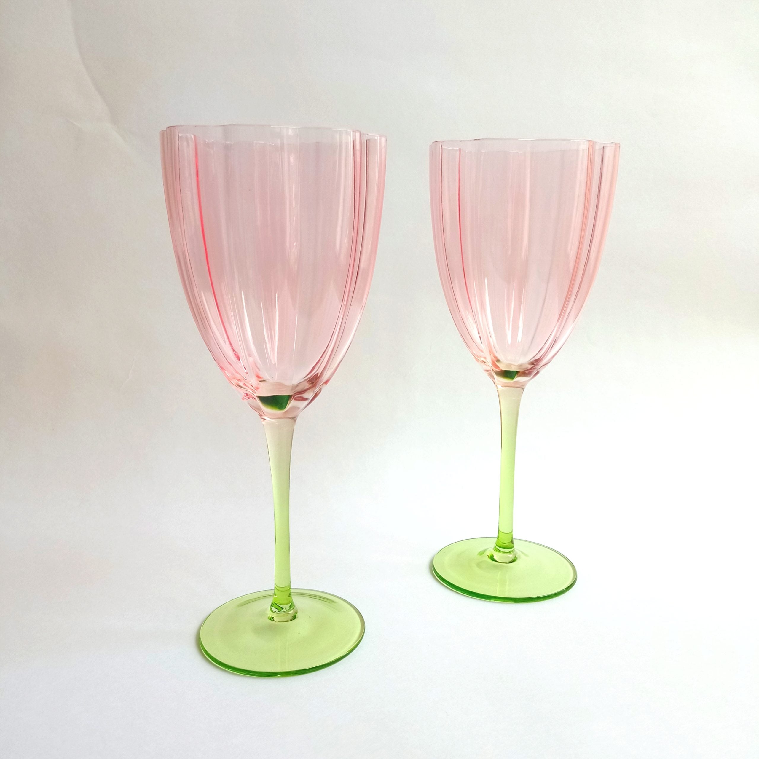 Set 2 Copas Flor Vino