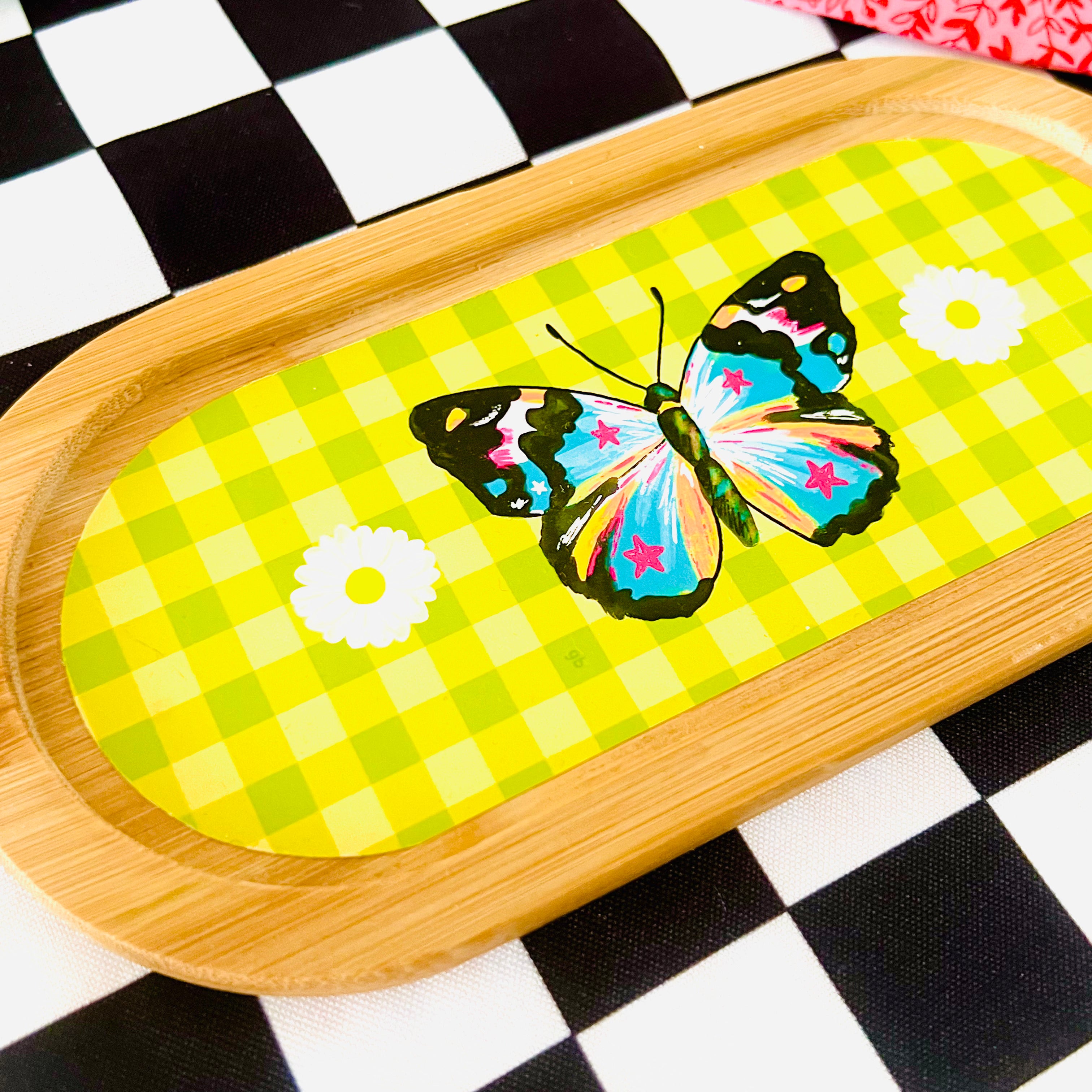 Plato madera Vive el color  ovalado