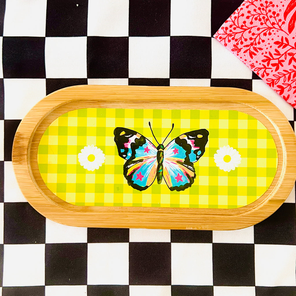 Plato madera Vive el color  ovalado