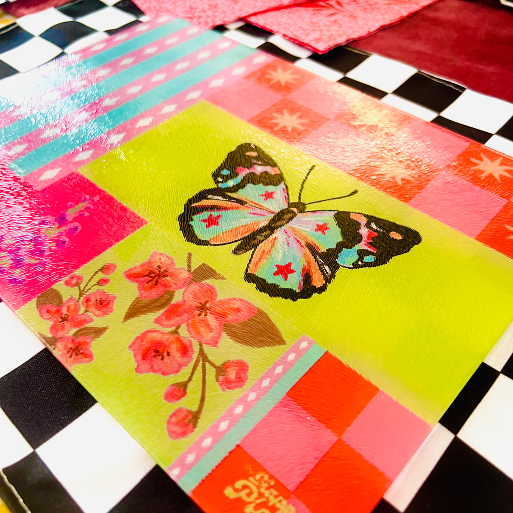 Tabla de vidrio Vive el color