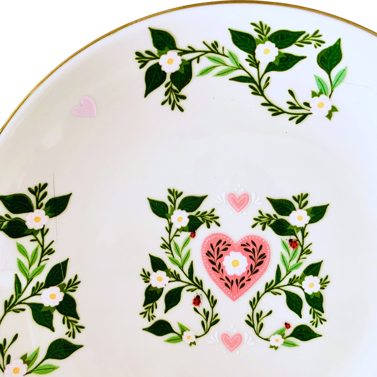 Plato pequeño borde dorado Love