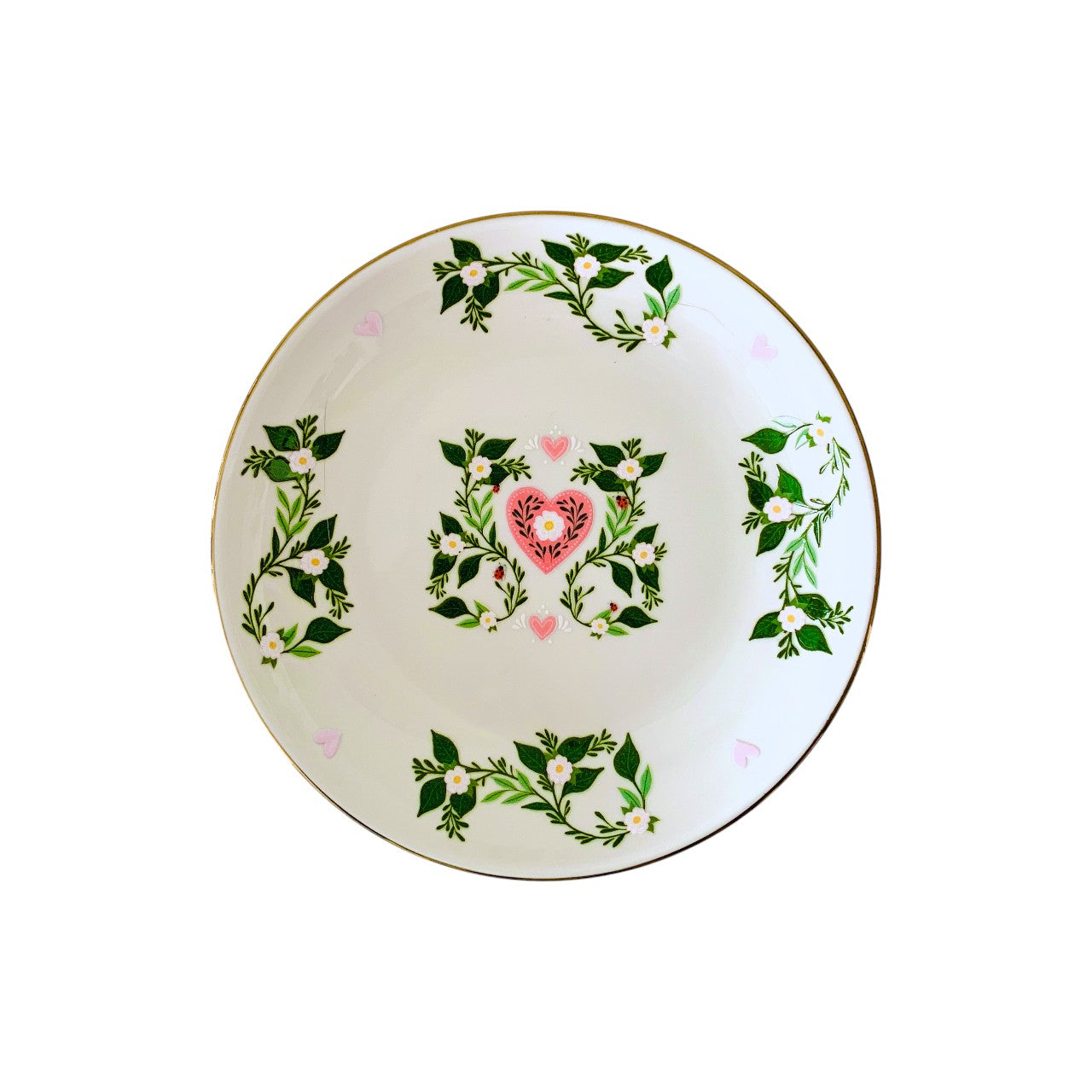 Plato pequeño borde dorado Love