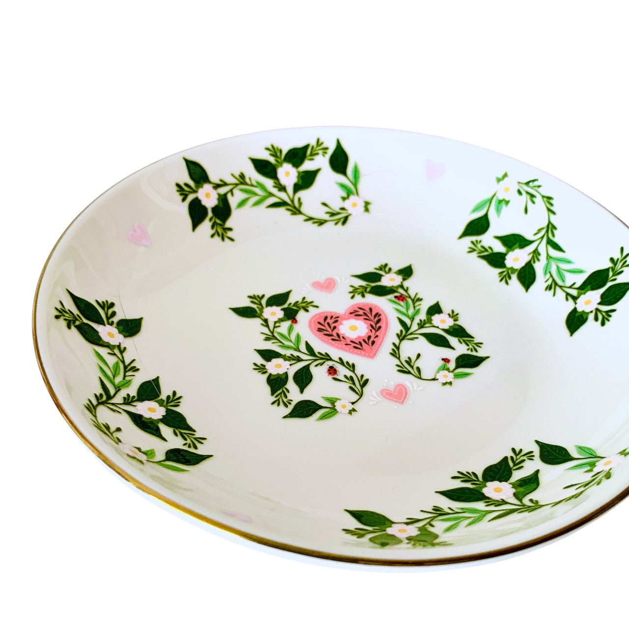 Plato pequeño borde dorado Love